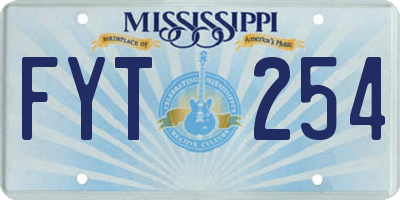 MS license plate FYT254