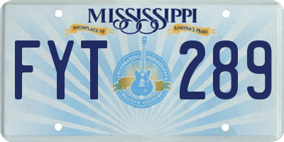 MS license plate FYT289