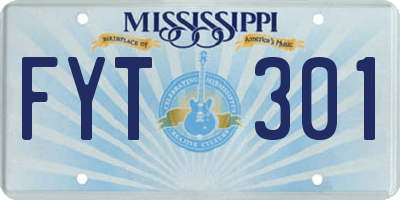 MS license plate FYT301