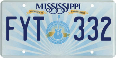 MS license plate FYT332