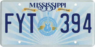 MS license plate FYT394