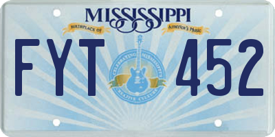 MS license plate FYT452