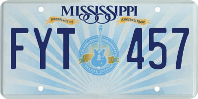 MS license plate FYT457
