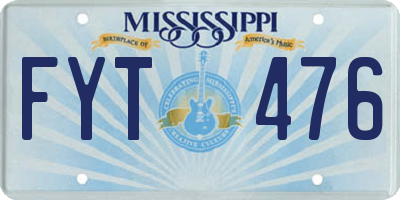 MS license plate FYT476