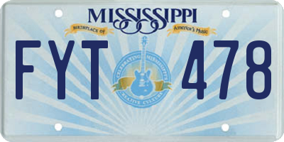 MS license plate FYT478