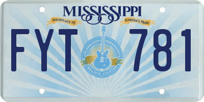 MS license plate FYT781