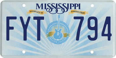 MS license plate FYT794