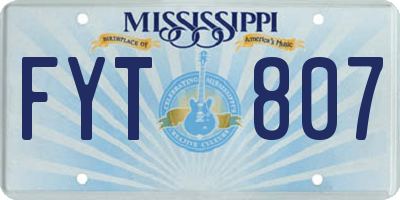 MS license plate FYT807