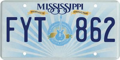 MS license plate FYT862