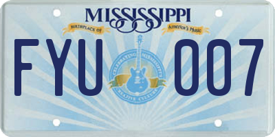 MS license plate FYU007
