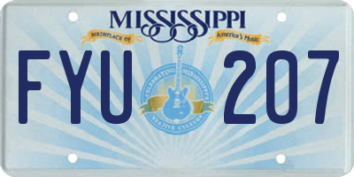 MS license plate FYU207
