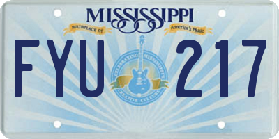 MS license plate FYU217