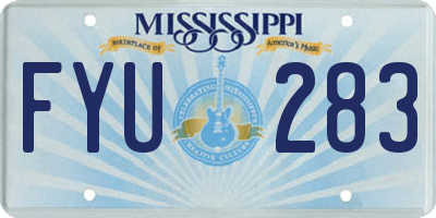 MS license plate FYU283