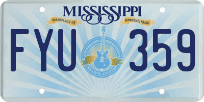MS license plate FYU359