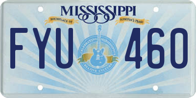 MS license plate FYU460