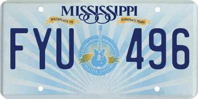 MS license plate FYU496