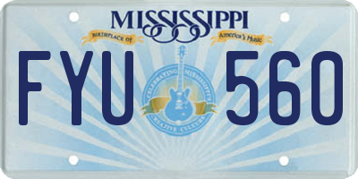 MS license plate FYU560
