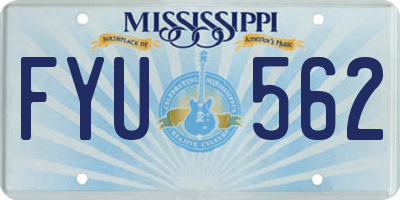 MS license plate FYU562