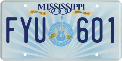 MS license plate FYU601