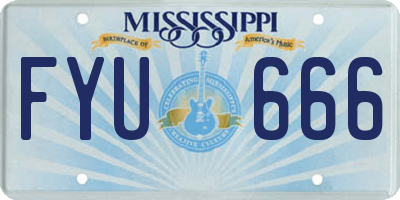 MS license plate FYU666