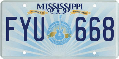 MS license plate FYU668
