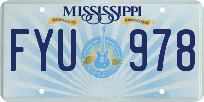 MS license plate FYU978