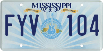 MS license plate FYV104