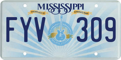 MS license plate FYV309