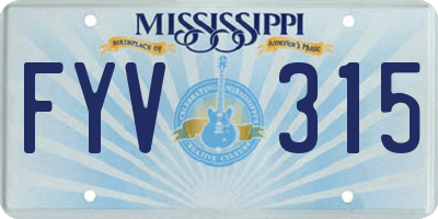 MS license plate FYV315