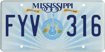 MS license plate FYV316