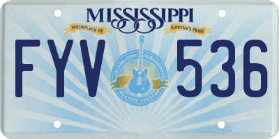 MS license plate FYV536