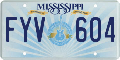 MS license plate FYV604