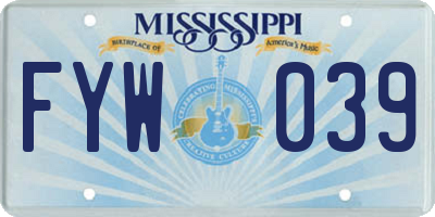 MS license plate FYW039