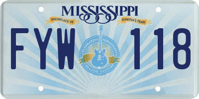 MS license plate FYW118