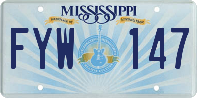 MS license plate FYW147