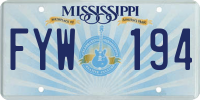 MS license plate FYW194