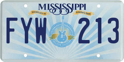MS license plate FYW213