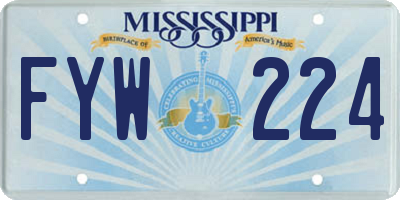 MS license plate FYW224