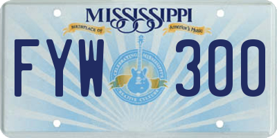 MS license plate FYW300