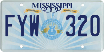 MS license plate FYW320