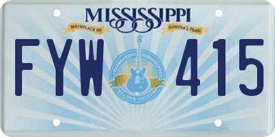 MS license plate FYW415