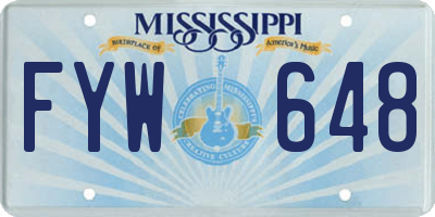 MS license plate FYW648
