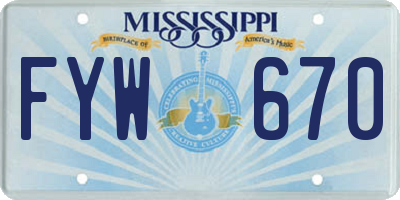 MS license plate FYW670