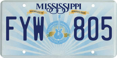 MS license plate FYW805