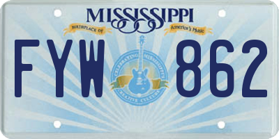 MS license plate FYW862