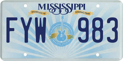 MS license plate FYW983