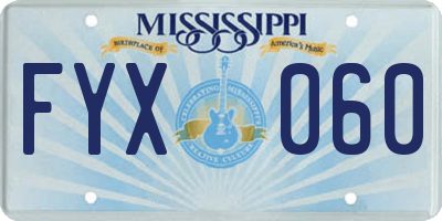 MS license plate FYX060