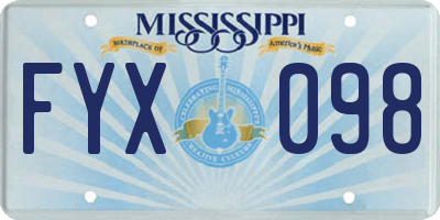 MS license plate FYX098
