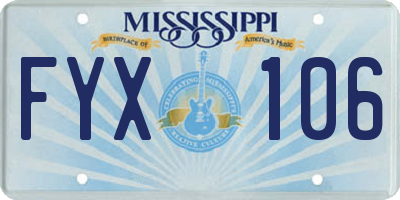 MS license plate FYX106