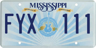 MS license plate FYX111